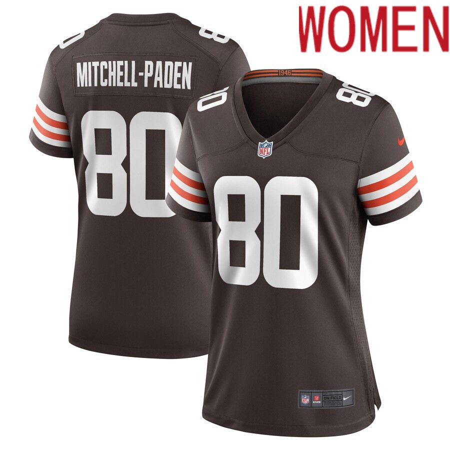 Women Cleveland Browns 80 Zaire Mitchell-Paden Nike Brown Game Player NFL Jersey